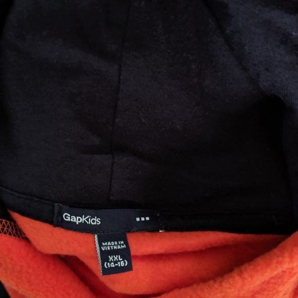 GAPKIDS ORANGE FLEECE PULL OVER HOODIE - Picture 4 of 4